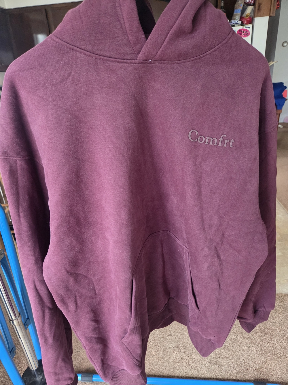 Comfrt Minimalist Hoodie - Maroon - Picture 2 of 7